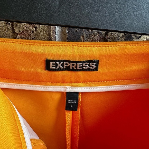 Express High Waist Orange Shorts Tailored Design - Picture 2 of 6